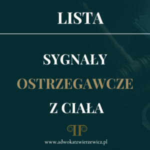 Lista sygnałów ostrzegawczych z ciała