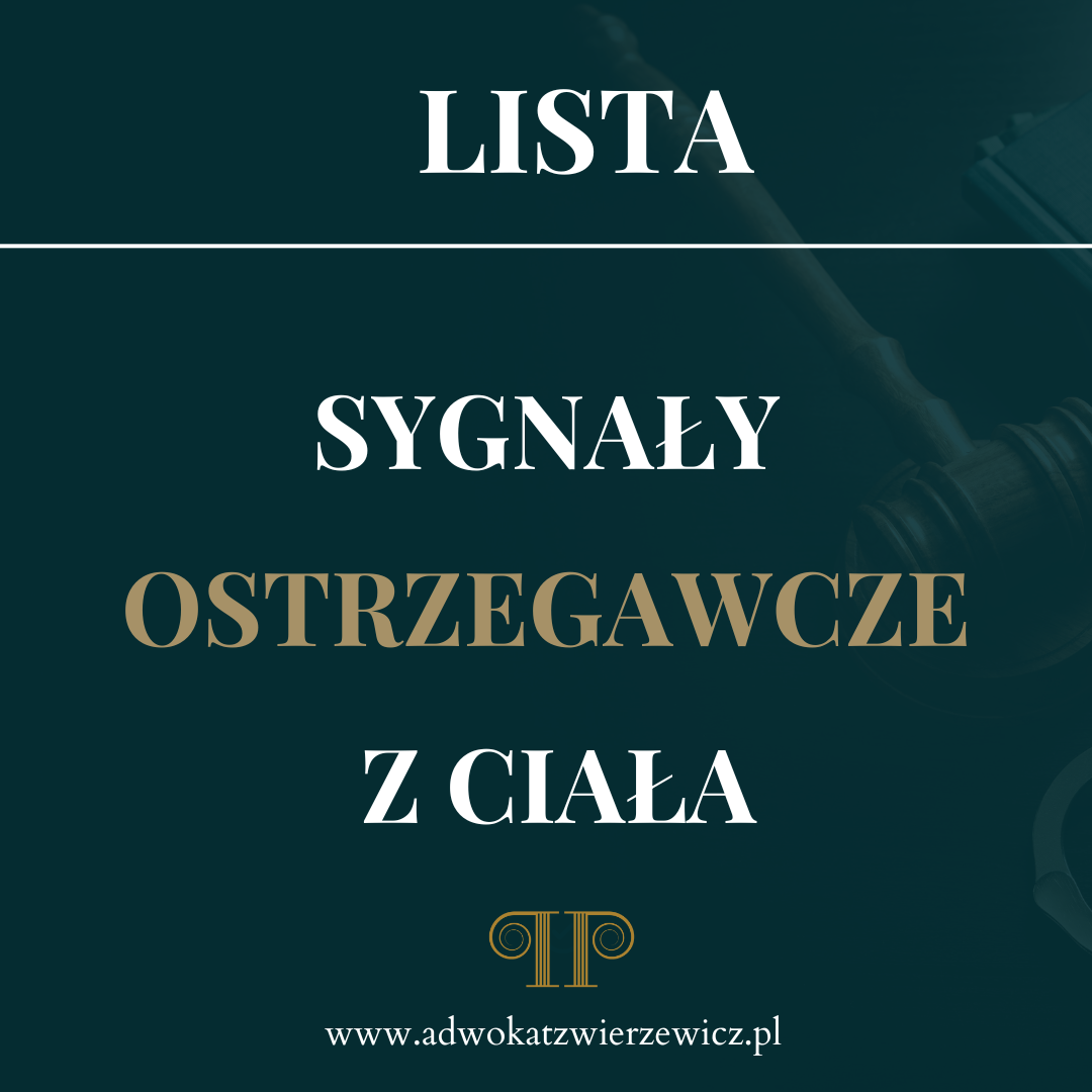 Lista sygnałów ostrzegawczych z ciała